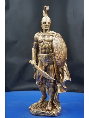 Antik Yunan Mitolojisi Leonidas Heykel Biblo – Güç ve Cesareti Yansıtan Dekoratif Aksesuar (35 Cm)