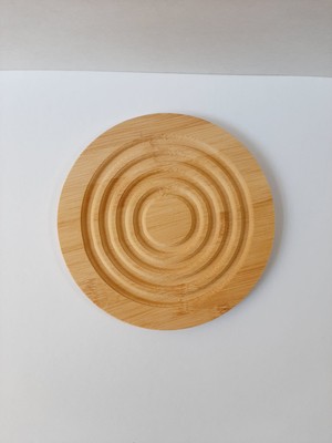 Ahşap Bambu Nihale Çaydanlık Altlığı Yuvarlak Tencere Altlığı Çaydanlık Matı