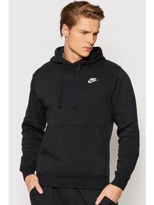 Nike Clup Fleece Pullover Bb Hoodie Şardonlu Erkek Siyah Sweatshrit