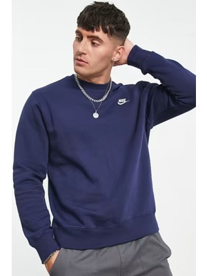 Nike Sportswear Club Crew Standart Kesim Lacivert Erkek Sweatshrit