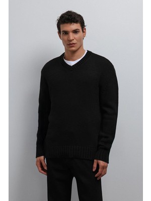 Antioch Siyah Dokulu V Yaka Erkek Kazak