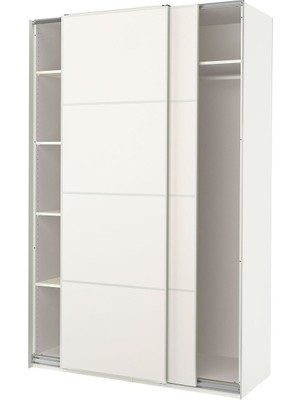 Pax Sürgü Kapaklı Gardırop, Beyaz, 150X66X236 Cm, Çift Taraflı Kapak