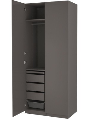 Pax Gardırop, Koyu Gri, 100X60X236 cm