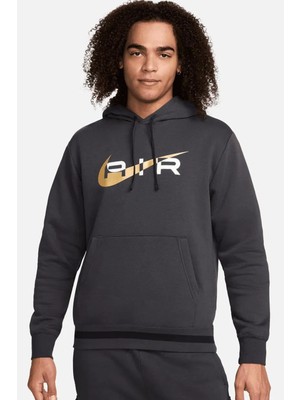 Nike Sportswear Air Fleece Hoodie Erkek Kapüşonlu Sweatshirt Antrasit