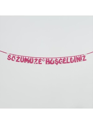 Sepetim Sözümüze Hoşgeldiniz Keçe Yazı-Mor