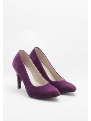 Mor Kadın Klasik Topuklu Ayakkabı 1301MOR Süete