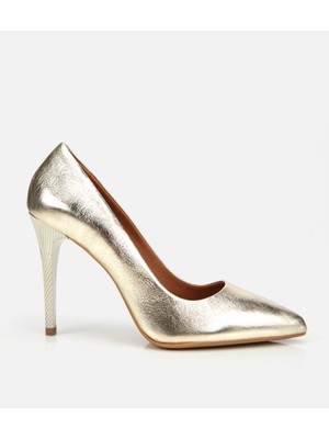 Hotiç Kadın Deri Gold Yüksek Topuklu Stiletto