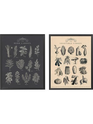 Çerçeveli Resim Seti, Çok Renkli, 40X50 Cm, 2 Adet, Bahçe, Siyah