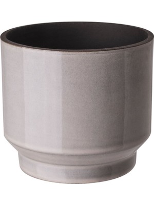 Seramik Saksı, Gri-Bej, 12 cm