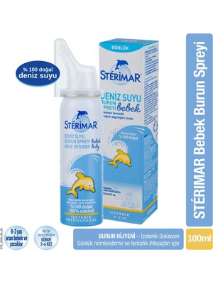 Sterimar Burun Spreyi Nose Hygiene Bebe 100 ml Deniz Suyu ile Günlük Hijyen 0-3 Yaş İçin İdeal