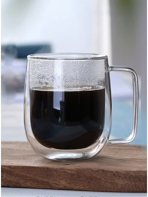 4 Adet Kahve Kupaları Latte - Amerikano Çift Cidarlı Bardak ve Kupa