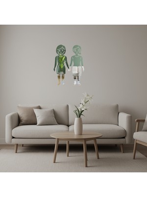 Kadınlar El Ele Emoji Dekoratif Aynalı Tablo - BRF14170-9534