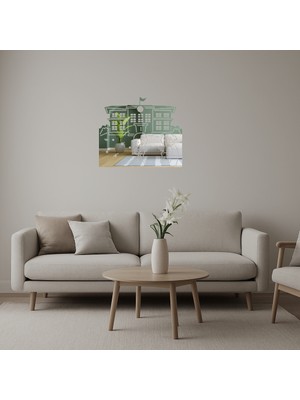 Öğrencili Okul Binası Dekoratif Aynalı Tablo - BRF13184-2374