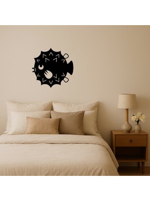 Kirpi Balığı Tasarımlı Mdf Dekoratif Tablo - BRF13206-2516