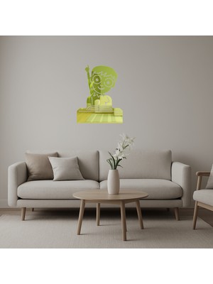 El Kaldıran Çocuk Emoji Altın Aynalı Tablo - BRF17214-4604