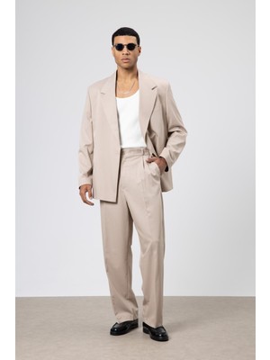 Oversize Kuşaklı Takım Elbise Taş