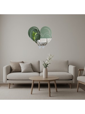 Romantik Kalpler Temalı Dekoratif Aynalı Tablo - BRF12337-7361