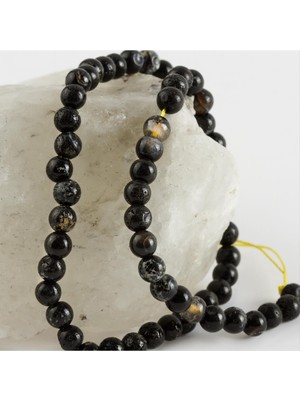 Sepetim 6 mm Parlak Akik Taşı-Siyah