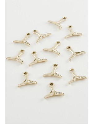 Sepetim Kanat Taşlı Kolye Ucu Aparatı 1 Adet-Sarı