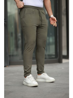Erkek Trend Beli Lastikli Duble Paça Pantolon