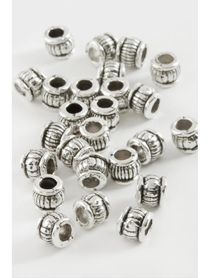 Sepetim Çizgili Tesbih Ara Aparatı 50 Gram-Gümüş Rengi