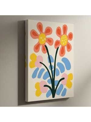 Modern Tarzı Soyut Çiçek Buket Tablosu
