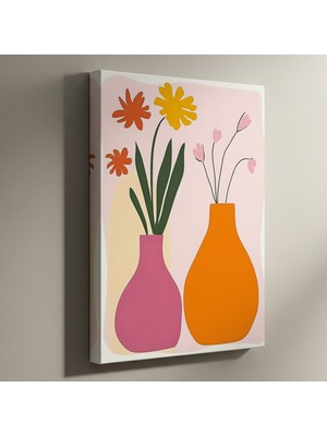 Modern Minimalist Çiçek Vazoları Tablosu