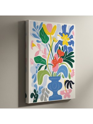 Modern Tarzı Çiçek Buketli Soyut Tablo