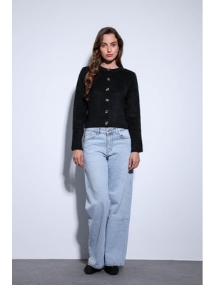 Antioch Siyah Yumuşak Dokulu Kadın Hırka