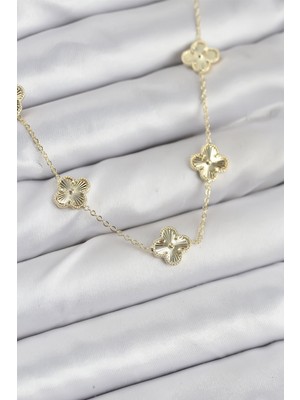 Cotton Soft Pirinç Gold Renk Yonca Kadın Kolye