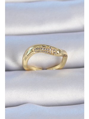 Pirinç Gold Zirkon Taşlı Kadın Yüzük
