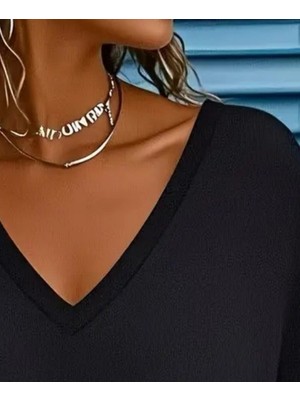 Veraura Lifestyle Kadın Uzun Kollu V Yakalı Viskon Iki Iplik Bluz