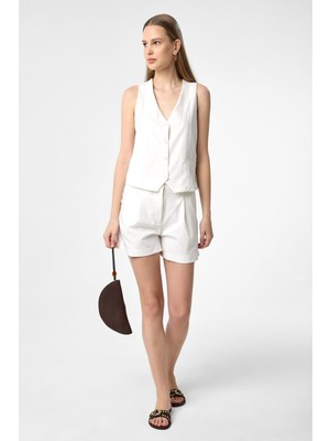 Antioch Ekru Yelek-Şort Kadın Takım