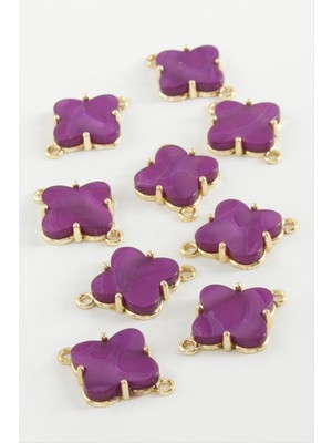 Sepetim Çiçek Tek Kulp Polyester Bileklik ve Kolye Ucu Aparatı 1 Adet-Siyah