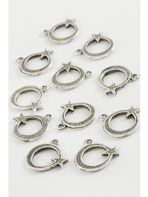 Sepetim Ay Yıldız Tesbih Aparatı 50 Gram-Gümüş Rengi