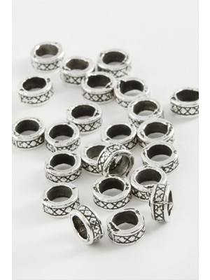 Sepetim Kısa Silindir Tesbih Ara Aparatı 50 Gram-Gümüş Rengi