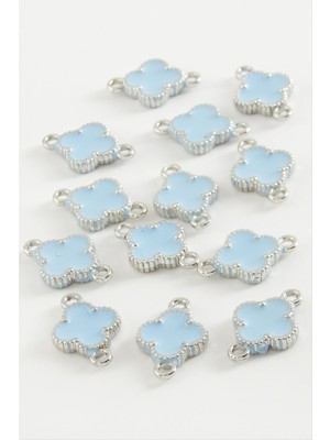 Sepetim Çiçek Çift Kulplu Mineli Bileklik ve Kolye Ucu Aparatı 1 Adet-Mavi