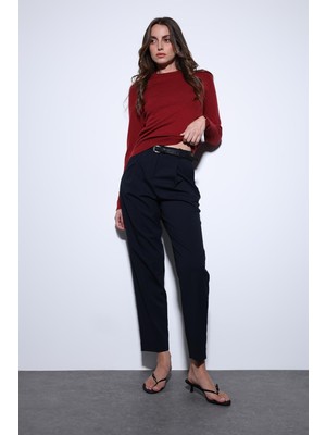 Antioch Bordo Basic Kadın Triko Kazak