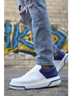 Deridün Yıldız Shoes MN075 - Cbt Signature Erkek Ayakkabı Beyaz / Sax Mavı