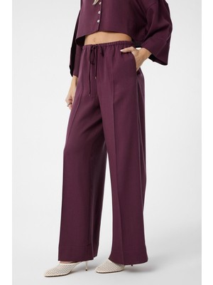 Antioch Bordo Relaxed Kadın Pantolon