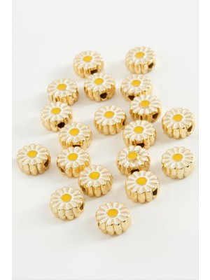 Sepetim Papatya Mineli Bileklik ve Kolye Ucu Aparatı 1 Adet-Sarı