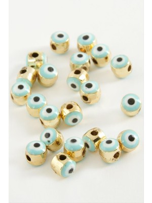 Sepetim Nazar Mineli Bileklik ve Kolye Ucu Aparatı 1 Adet-Beyaz