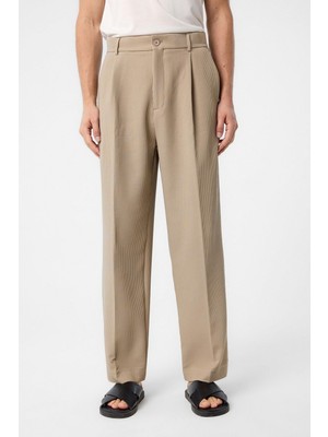 Antioch Bej Baggy Fitilli Erkek Pantolon