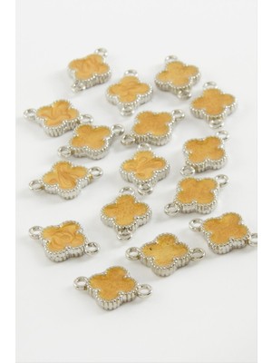 Sepetim Çiçek Çift Kulplu Mineli Bileklik ve Kolye Ucu Aparatı 1 Adet-Kahverengi