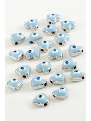 Sepetim Kalp Mineli Bileklik ve Kolye Ucu Aparatı 1 Adet-Beyaz