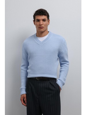 Antioch Bebe Mavi Dokulu V Yaka Erkek Kazak