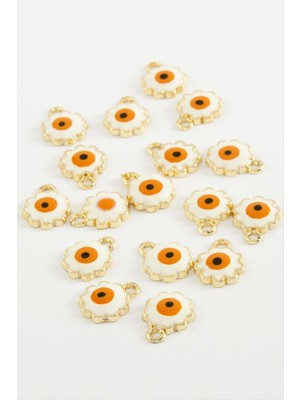 Sepetim Çiçek Nazar Tek Kulplu Mineli Bileklik ve Kolye Ucu Aparatı 1 Adet-Açık Mavi