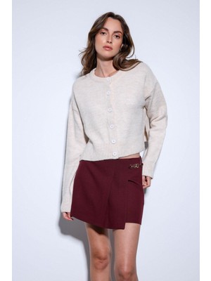 Antioch Taş Yırtmaçlı Örgü Triko Kadın Kazak