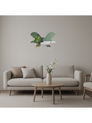 Doğal Kelebek Tasarımlı  Dekorasyon Aynalı Tablosu - BRF11674-3318