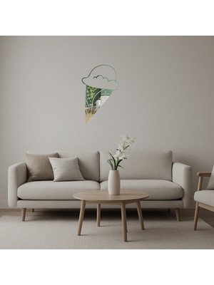 Dondurma Külahı Tasarımlı Renkli  Aynalı Tablo - BRF19016-4967